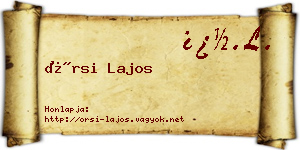 Örsi Lajos névjegykártya