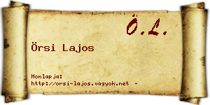 Örsi Lajos névjegykártya